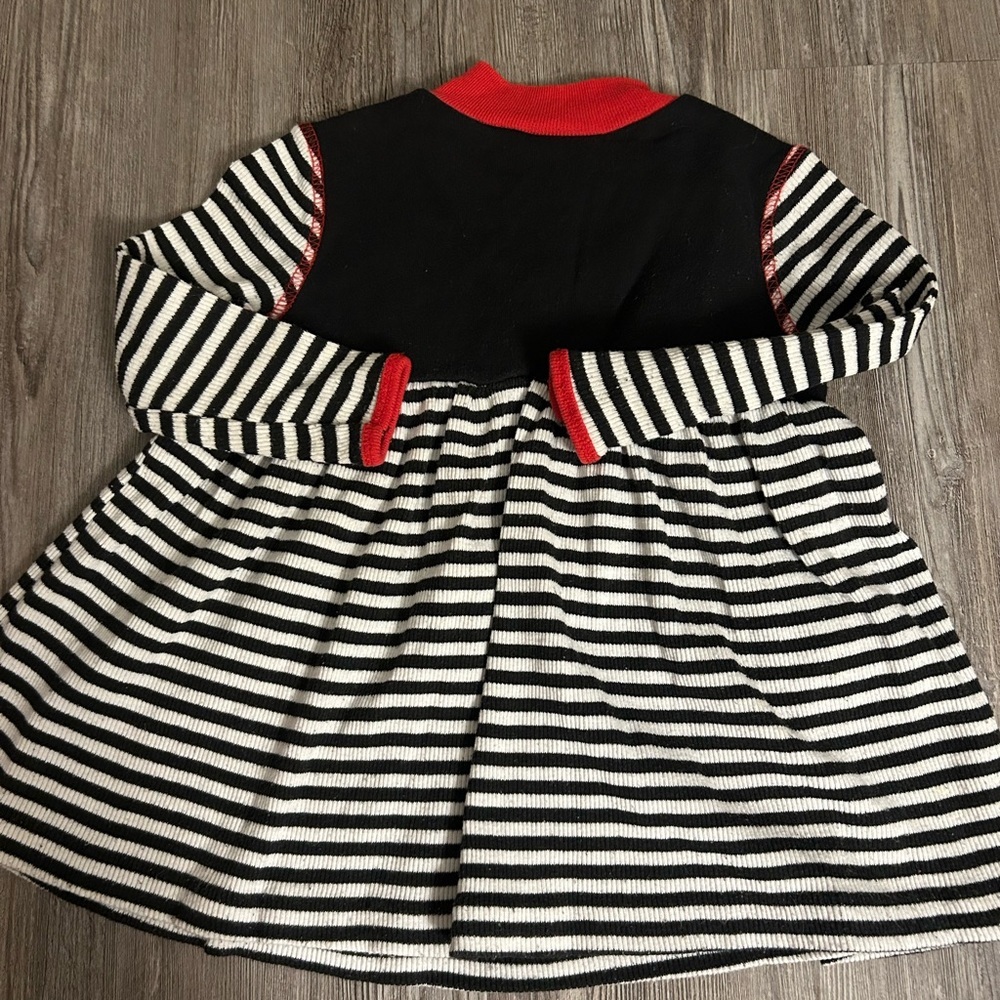 101 Dalmations vintage Striped Black and White Dress 3T - Picture 5 of 5